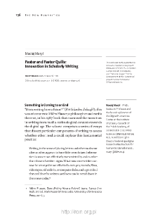 Faster and Faster Quills: Innovation in Scholarly Writing