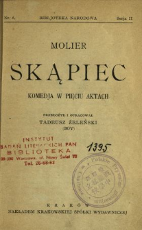Skąpiec : komedja w pięciu aktach
