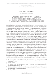 „Podróż dość nudna” – udręka nowoczesnego podróżowania w „Szkicach” Juliana Kaliszewskiego