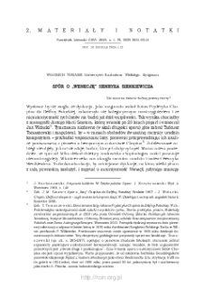 Sp&oacute;r o &bdquo;Wenecję&rdquo; Henryka Sienkiewicza.