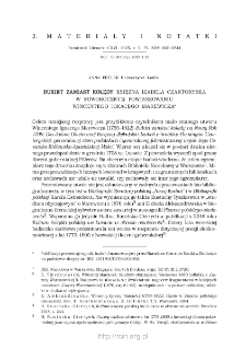 Bukiet zamiast kolędy. Księżna Izabela Czartoryska w noworocznym powinszowaniu Wincentego Ignacego Marewicza.