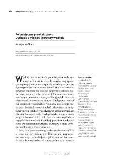 Polonistyczne praktyki oporu. Dyskusje o miejscu literatury w szkole.