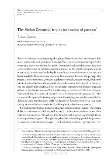 The Stefan Żeromski tropes (or traces) of passion.