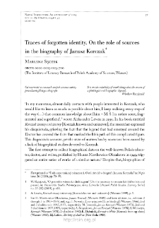 Traces of forgotten identity. On the role of sources in the biography of Janusz Korczak.