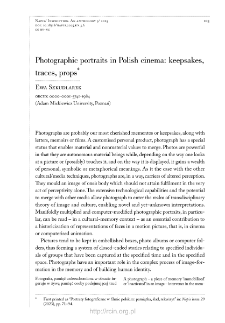 Photographic portraits in Polish cinema: keepsakes, traces, props.