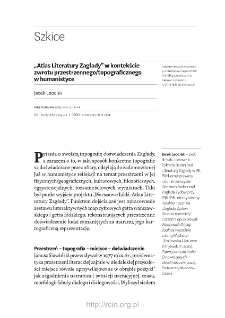 "Atlas Literatury Zagłady" w kontekście zwrotu przestrzennego/topograficznego w humanistyce.