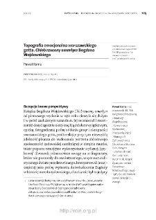 Topografia emocjonalna warszawskiego getta. "Chleb rzucony umarłym" Bogdana Wojdowskiego.