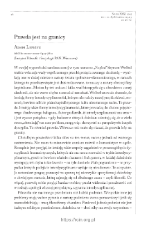 ), Prawda jest na granicy.