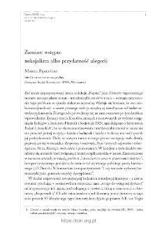 Zamiast wstępu: neksjalizm albo przydatność alegorii.