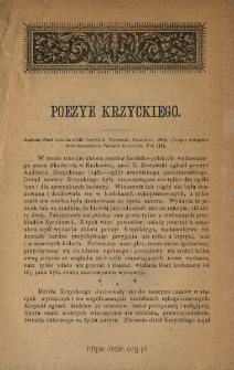 Poezye Krzyckiego