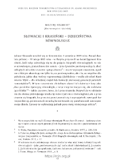 Słowacki i Krasiński - dzieciństwa r&oacute;wnoległe.