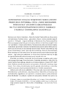 Konterfekt Księcia Wojewody namalowany przez jego potomka, czyli "Panie Kochanku. Powiastka" Zygmunta Krasińskiego na tle dziewiętnastowiecznych narracji o Karolu Stanisławie Radziwille.