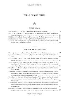 Wiek XIX, Rok XVIII (LX) 2025, Table of contents