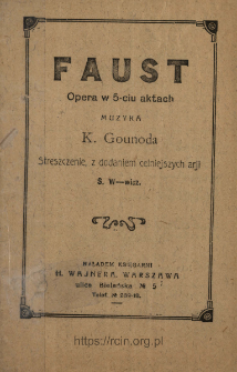 Faust : opera w 5-ciu aktach