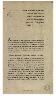 Zlecenie Kommissyi Woyskowey Oboyga Narod&oacute;w : [oblata] : Actum in Curia Regia Varsaviensi Die Secunda Mensis Maij Anno Domini Millesimo Septingentesimo Octuagesimo Nono.