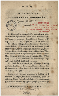 O trzech historyach literatury polskiej