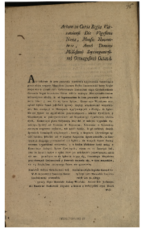 Actum in Curia Regia Varsaviensi Die Vigesima Nona, Mensis Novembris, Anno Domini Millesimo Septingentesimo Octuagesimo Octavo : [Incipit:] 7mo. Co się tycze Sądow, Kommissya Woyskowa rozsądzać będzie forma judiciaria Sprawy między Woyskowemi wszystkiemi ...
