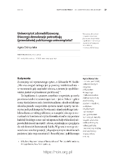 Uniwersytet zdemobilizowany. Dlaczego demokracje potrzebują (prawdziwie) publicznego uniwersytetu?