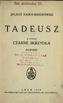 Tadeusz : powieść