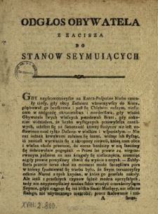 Odgłos Obywatela Z Zacisza Do Stanow Seymuiących