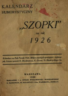 Kalendarz Humorystyczny "Szopki" na rok 1926