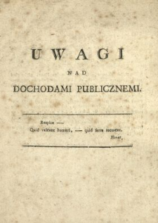 Uwagi Nad Dochodami Publicznemi