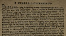 Z Minska Litewskiego : [Inc.:] Dzien 8. Maia, iako Aniwersarz Imienin Nayiaśnieyszego Pana następuiącym obchodzony był sposobem [...]
