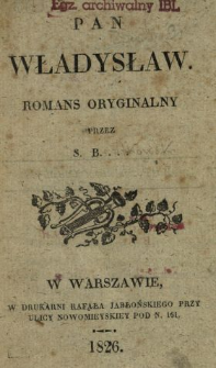 Pan Władysław : romans oryginalny