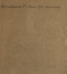 Mowa Jasnie Wielmoznego Jmci Pana Tadeusza z Zyndranow Kosciałkowskiego Starosty Czotyrskiego Podkomorzyca i Posła Powiatu Wiłkomir. Miana Roku 1776. Dnia 20. Wrzesnia Na Sessyi Seymowey