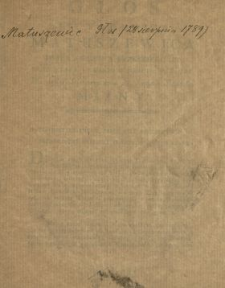Głos J.W. Tadeusza Matuszewica Posła z Wdztwa Brzeskiego Lit. Rotmistrza Kawaleryi Narod. W.X.Lit. Na Sessyi Seymowey dnia 28. Sierpnia R. 1789. Miany