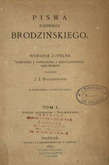 Poezye oryginalne i naśladowania