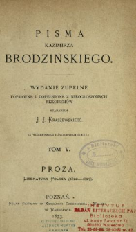 Proza : literatura polska (1822-1823)