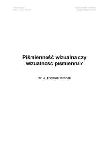 Piśmienność wizualna czy wizualność piśmienna?