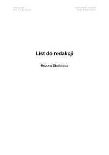 List do redakcji