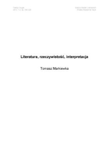 Literatura, rzeczywistość, interpretacja