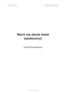 Niech się stanie świat (społeczny)!