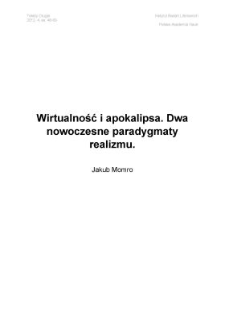 Apokalipsa i wirtualność. Dwa nowoczesne paradygmaty realizm