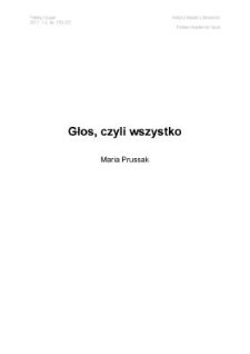 Głos, czyli wszystko