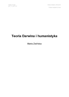 Teoria Darwina i humanistyka [wstęp]