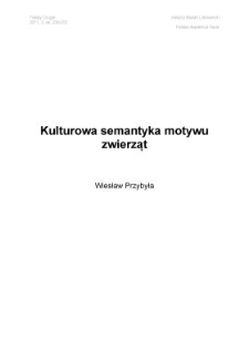 Kulturowa semantyka motywu zwierząt