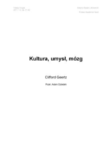 Kultura, umysł, m&oacute;zg