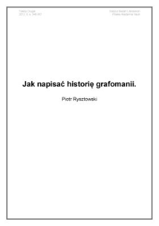 Jak napisać historię grafomanii