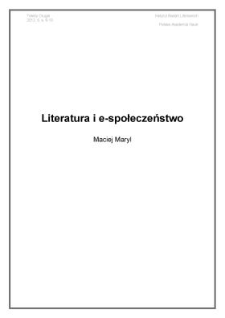 Literatura i e-społeczeństwo