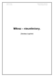 Miłosz - nieunikniony (wstęp)
