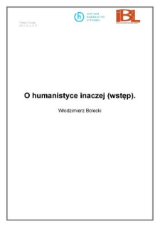O humanistyce inaczej (wstęp)