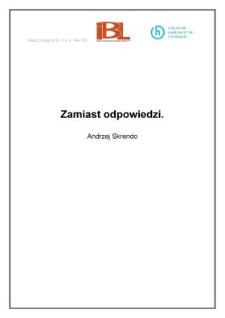 Zamiast odpowiedzi