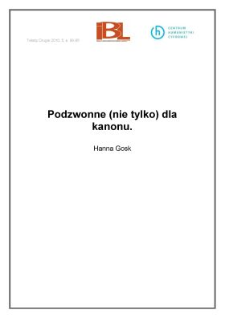 Podzwonne (nie tylko) dla kanonu