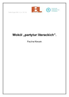 Wok&oacute;ł 'partytur literackich'