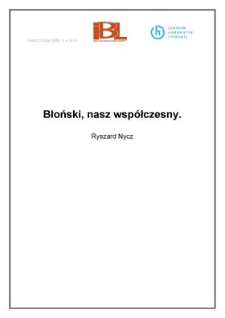 Błoński, nasz współczesny (wstęp)