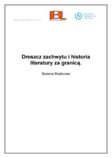 Dreszcz zachwytu i historia literatury za granicą